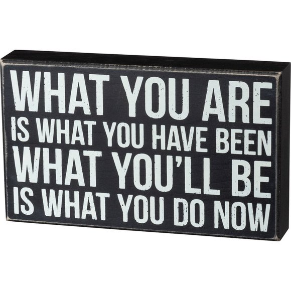 What You Are.. What You/'ll Be is What You Do Now Primitives by Kathy Box Sign
